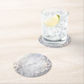 ホワイトフローラフローリッシュ紙コースター ラウンドペーパーコースター (インサイチュ)