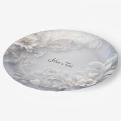 ホワイトフローラフローリッシュ紙プレート ペーパープレート (アングル)