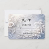 ホワイトフローラフローリッシュRSVPカード 出欠カード (正面)