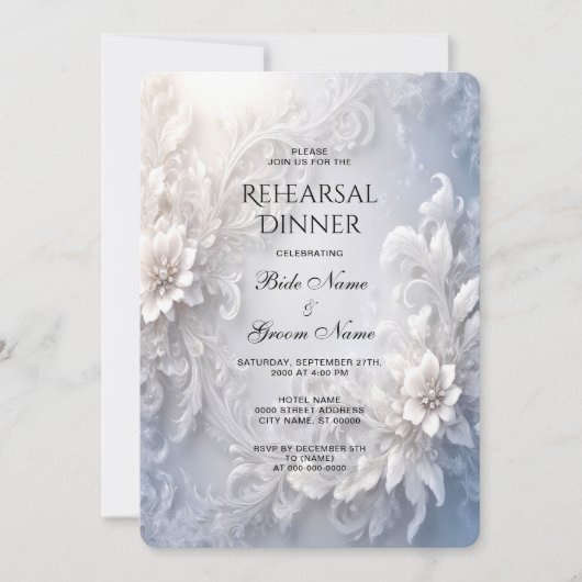 ホワイトフローラフローリハーサルディナー 招待状 (正面)