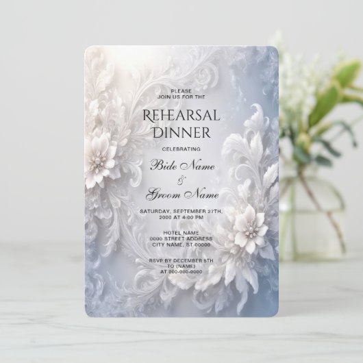 ホワイトフローラフローリハーサルディナー 招待状 (スタンド正面)