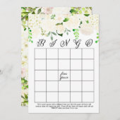 ホワイトフローラブライダルシャワー備後カード 招待状 (正面/裏面)