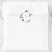 ホワイトフローラブライダルシャワー封筒用シール ラウンドシール (バッグ)