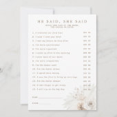 ホワイトフローラブライダルシャワー彼は彼女はカードと言った 招待状 (正面)