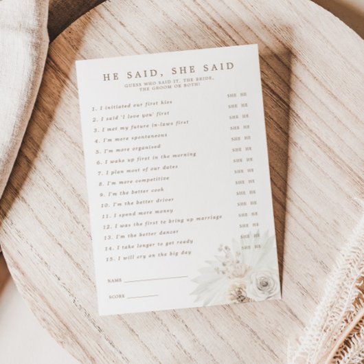 ホワイトフローラブライダルシャワー彼は彼女はカードと言った 招待状