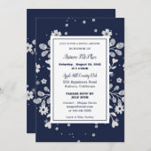 ホワイトフローラブライダルシャワー招待 招待状 (正面/裏面)