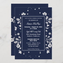 ホワイトフローラブライダルシャワー招待 招待状