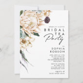 ホワイトフローラブライダルティーパーティの招待状 招待状 (正面)