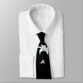 ホワイトフローラブラックトロピカルネックタイ ネクタイ (タイ)