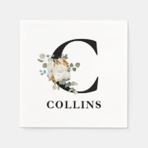 ホワイトフローラブラックモノグラムC