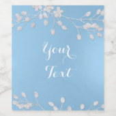 ホワイトフローラブランチウィンターブルーカスタムワインラベル ワインラベル (シングルラベル)