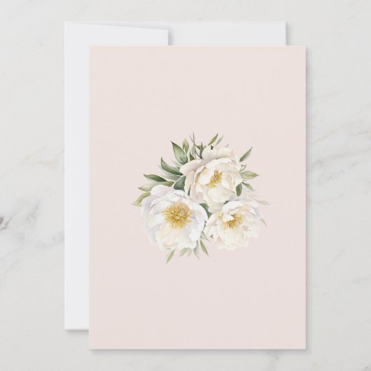 ホワイトフローラブルーアジサイ園ベビーシャワー 招待状 (裏面)