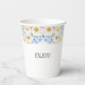 ホワイトフローラブルーアジサイ園ベビーシャワー 紙コップ (裏面)