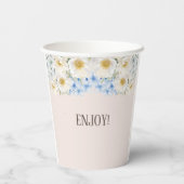 ホワイトフローラブルーアジサイ園ベビーシャワー 紙コップ (裏面)