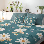 ホワイトフローラブルーエレガンスピラローケース 枕カバー