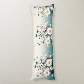 ホワイトフローラブルー抱き枕 ボディピロー (裏面 (縦))