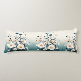 ホワイトフローラブルー抱き枕 ボディピロー