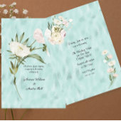 ホワイトフローラブーケオンシャイニーターコイズ