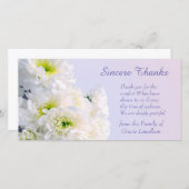 ホワイトフローラブーケ悔やみや弔慰サンキュー サンキューカード (正面/裏面)