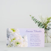 ホワイトフローラブーケ悔やみや弔慰サンキュー サンキューカード (スタンド正面)