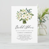 ホワイトフローラブーケ春ブライダルシャワー 招待状 (スタンド正面)