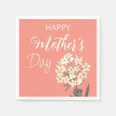 ホワイトフローラブーケ/母の日 スタンダードカクテルナプキン (正面)