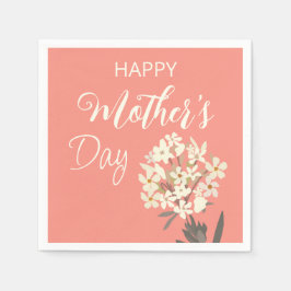 ホワイトフローラブーケ/母の日 スタンダードカクテルナプキン