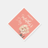 ホワイトフローラブーケ/母の日 スタンダードカクテルナプキン (角)