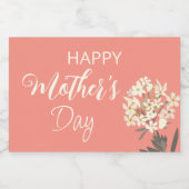 ホワイトフローラブーケ/母の日 スパークリングワインラベル (シングルラベル)