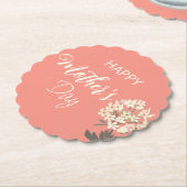 ホワイトフローラブーケ/母の日 ペーパーコースター (アングル)