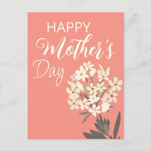 ホワイトフローラブーケ/母の日 ポストカード (正面)