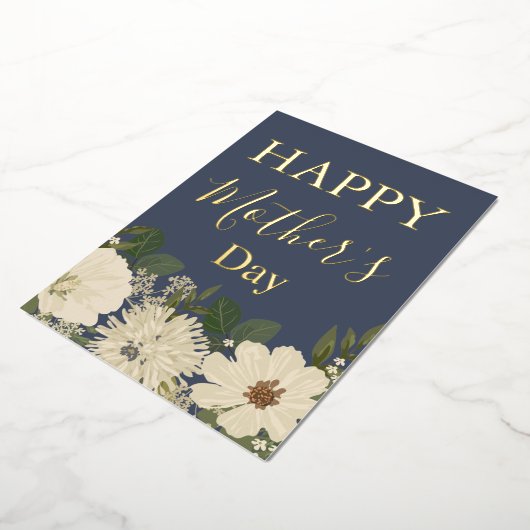 ホワイトフローラブーケ/母の日 箔シーズンカード (回転した状態)