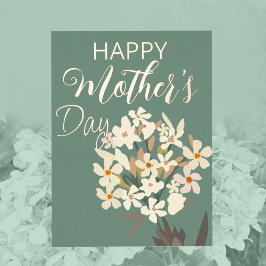 ホワイトフローラブーケ/母の日 箔シーズンポストカード