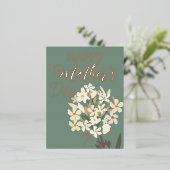 ホワイトフローラブーケ/母の日 箔シーズンポストカード (立ち正面)