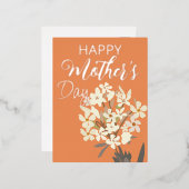 ホワイトフローラブーケ/母の日 箔シーズンポストカード (正面/裏面)