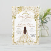 ホワイトフローラプリンセス金ゴールドアーチ写真キンセアニェラ 招待状 (スタンド正面)