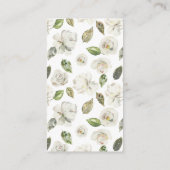 ホワイトフローラベビーシャワーおむつラッフルチケット エンクロージャーカード (裏面)