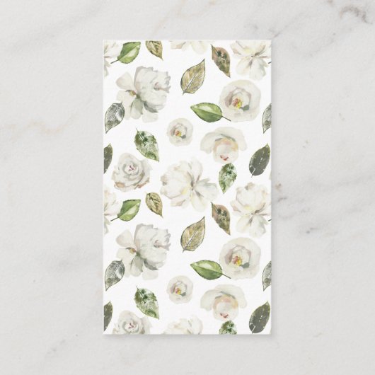 ホワイトフローラベビーシャワーおむつラッフルチケット エンクロージャーカード (裏面)