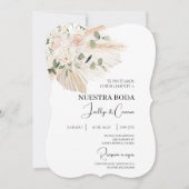 ホワイトフローラボホスペインの結婚式招待状 招待状 (正面)