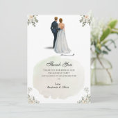 ホワイトフローラミニマリストサプライズ婚約感謝してい 招待状 (スタンド正面)