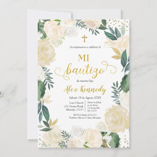 ホワイトフローラミバウティゾインビタスペインのシオンインビタ 招待状 (正面)