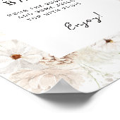 ホワイトフローラミモサバー標識 ポスター (角)