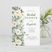 ホワイトフローラユーカリプスグリーンリーブライダルシャワー 招待状 (スタンド正面)