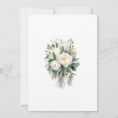 ホワイトフローラユーカリプスグリーンリーブライダルシャワー 招待状 (裏面)