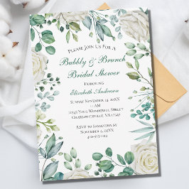 ホワイトフローラユーカリプタスボタニカルブライダルシャワー 招待状