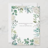 ホワイトフローラユーカリプタスボタニカルブライダルシャワー 招待状 (裏面)