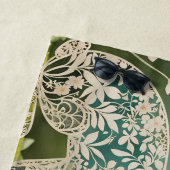 ホワイトフローララビット春アート ビーチタオル (インサイチュ)