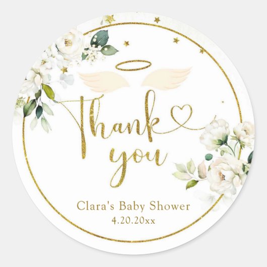 ホワイトフローラリトルピース天国 ラウンドシール (正面)