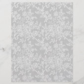 ホワイトフローラレースシルバーグレーアーツ&クラフト紙 (正面)