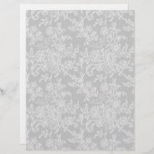ホワイトフローラレースシルバーグレーアーツ&クラフト紙 (正面/裏面)